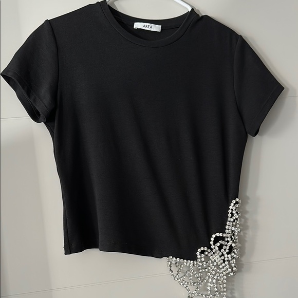 AREA Tops - Area Crystal Cutout Butterfly T-shirt
